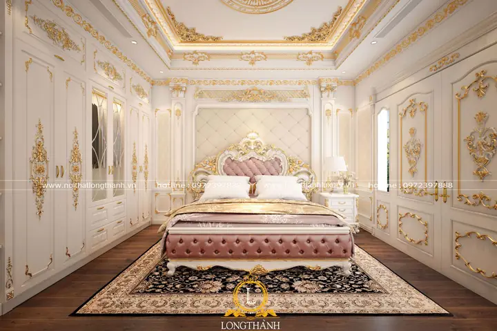 trần thạch cao phòng ngủ tân cổ điển