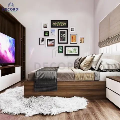 trang trí phòng ngủ bằng khung ảnh