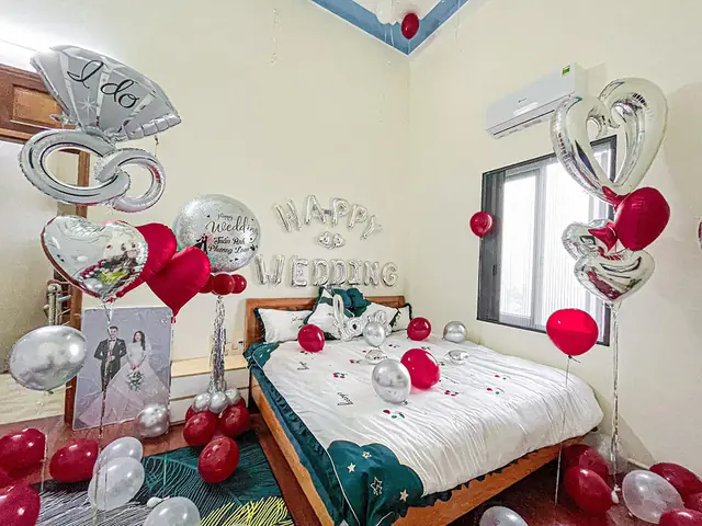 Hướng dẫn trang trí phòng ngủ đám cưới lãng mạn, ấn tượng