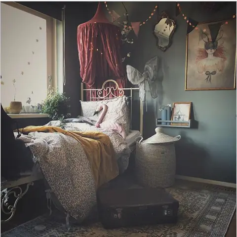 trang trí phòng ngủ retro