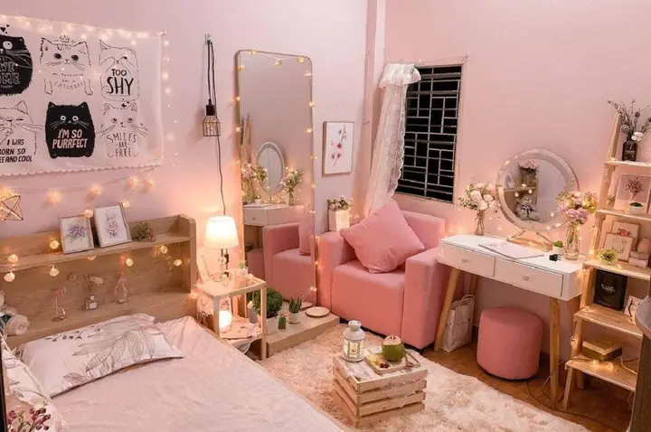 trang trí phòng ngủ retro