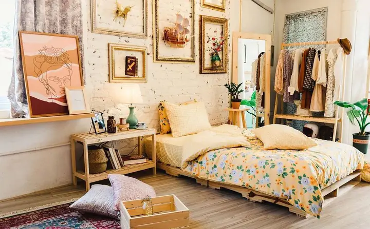 trang trí phòng ngủ retro