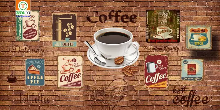 Mẫu Tranh vải dán tường 3d quán cafe, trà sữa Mẫu Tranh vải dán tường 3d quán cafe, trà sữa