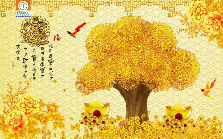 Mẫu Tranh vải dán tường 3d Phong thủy Mẫu Tranh vải dán tường 3d Phong thủy