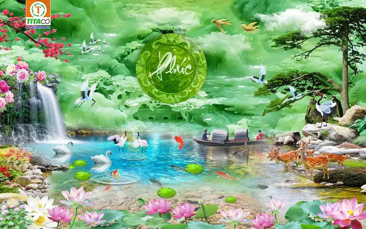 Mẫu Tranh vải dán tường 3d Phong thủy Mẫu Tranh vải dán tường 3d Phong thủy
