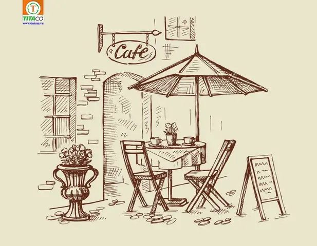 Mẫu Tranh vải dán tường 3d quán cafe, trà sữa Mẫu Tranh vải dán tường 3d quán cafe, trà sữa