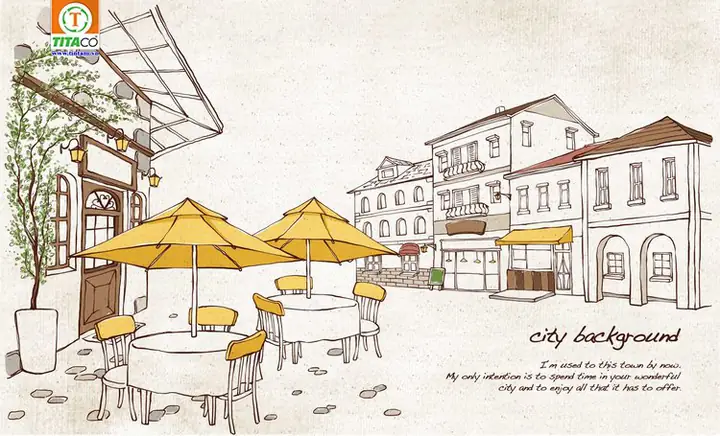 Mẫu Tranh vải dán tường 3d quán cafe, trà sữa Mẫu Tranh vải dán tường 3d quán cafe, trà sữa