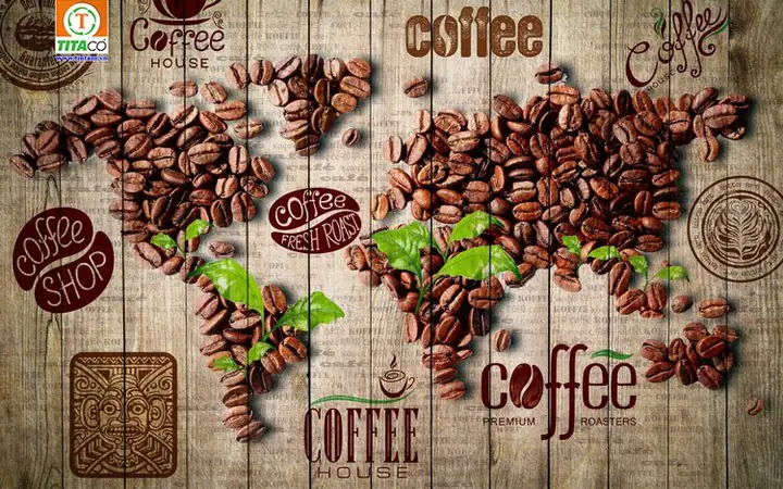 Mẫu Tranh vải dán tường 3d quán cafe, trà sữa Mẫu Tranh vải dán tường 3d quán cafe, trà sữa