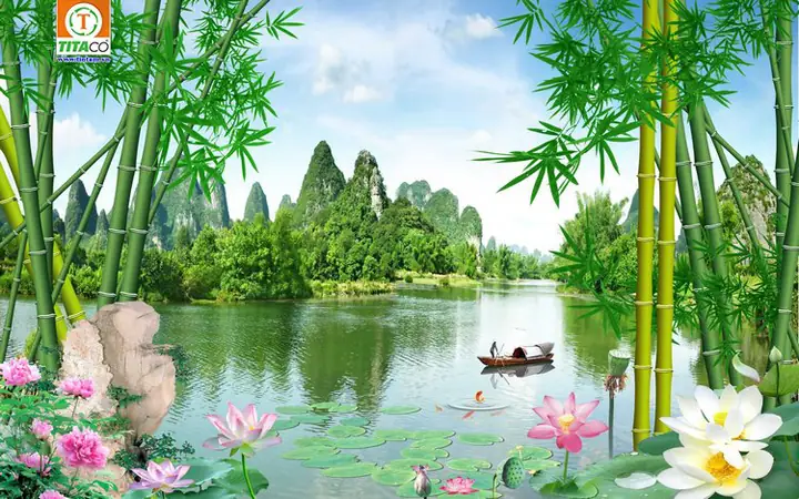 Mẫu Tranh vải dán tường phong cảnh Mẫu Tranh vải dán tường phong cảnh