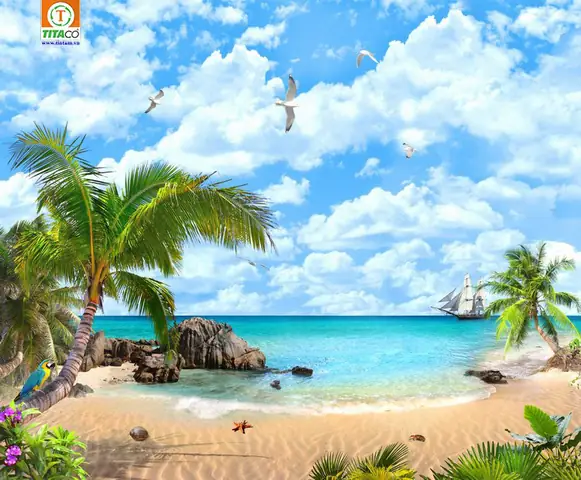 Mẫu Tranh vải dán tường phong cảnh Mẫu Tranh vải dán tường phong cảnh