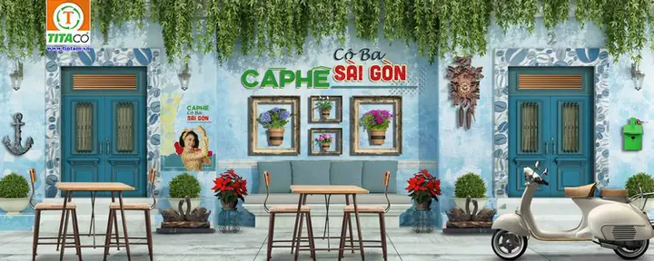 Mẫu Tranh vải dán tường 3d quán cafe, trà sữa Mẫu Tranh vải dán tường 3d quán cafe, trà sữa
