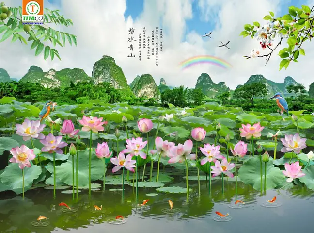 Mẫu Tranh vải dán tường phong cảnh Mẫu Tranh vải dán tường phong cảnh