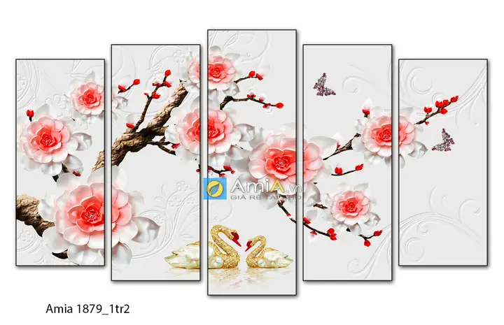 Một số mẫu tranh 5 tấm treo tường phòng ngủ hiện đại Một số mẫu tranh 5 tấm treo tường phòng ngủ hiện đại