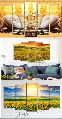 Một số mẫu tranh 5 tấm treo tường phòng ngủ hiện đại Một số mẫu tranh 5 tấm treo tường phòng ngủ hiện đại