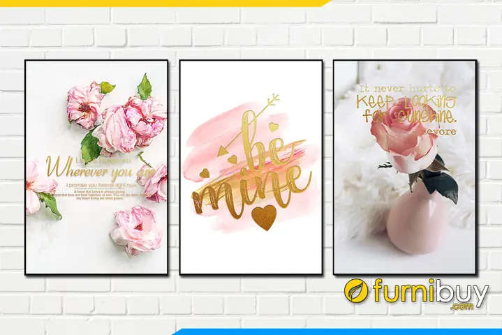 Phần 2: Các mẫu tranh canvas Bắc Âu hoa hồng tươi trẻ hạnh phúc!