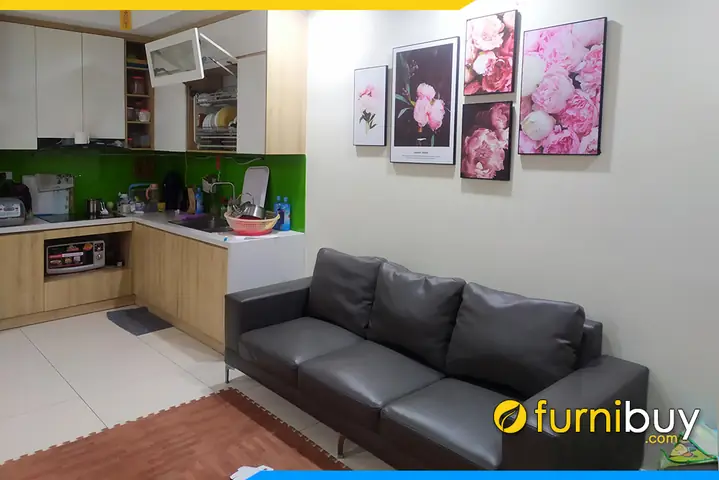 Tranh treo tren ghe sofa phong khach bo 5 tam hoa hong phap