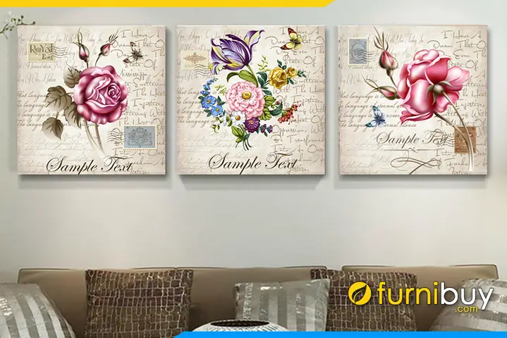 Phần 2: Các mẫu tranh canvas Bắc Âu hoa hồng tươi trẻ hạnh phúc!