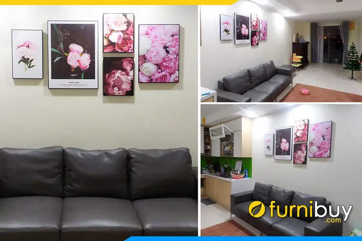 Bo tranh canvas hoa hong phap 5 tam