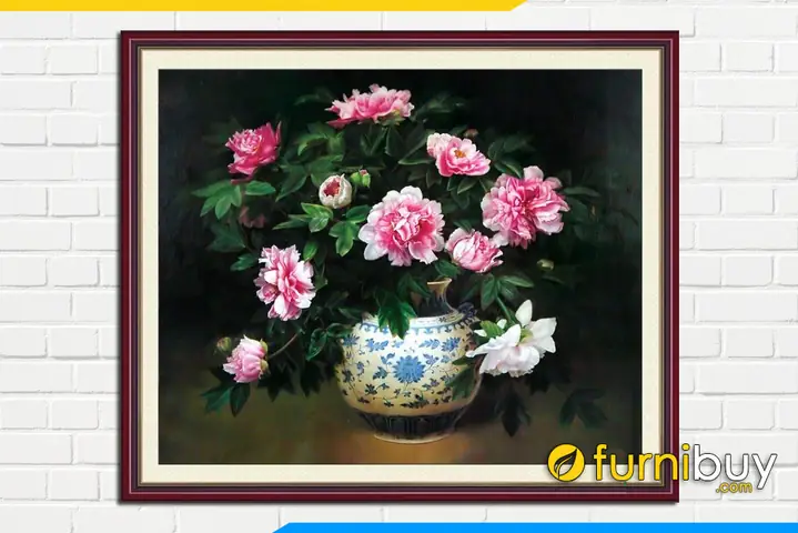 Phần 3: Các mẫu tranh bình hoa hồng đẹp trang trí phòng ngủ phòng ăn đều được: