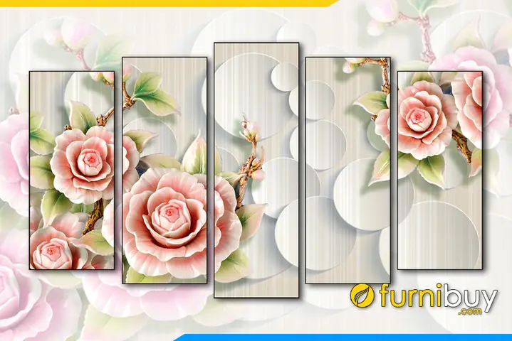 Phần 1: Các mẫu tranh bông hoa hồng hiện đại đẹp lãng mạn ngọt ngào!