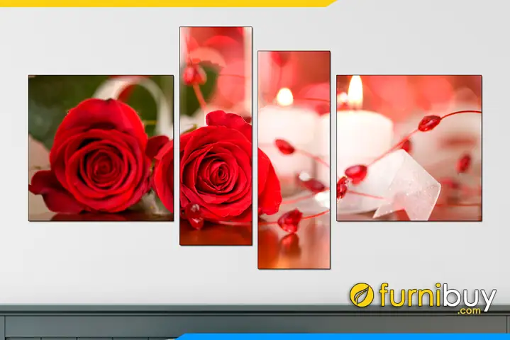 Phần 1: Các mẫu tranh bông hoa hồng hiện đại đẹp lãng mạn ngọt ngào!