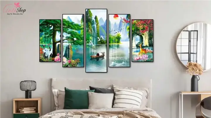 Cách chọn tranh treo đầu giường phòng ngủ cho ông bà Cách chọn tranh treo đầu giường phòng ngủ cho ông bà