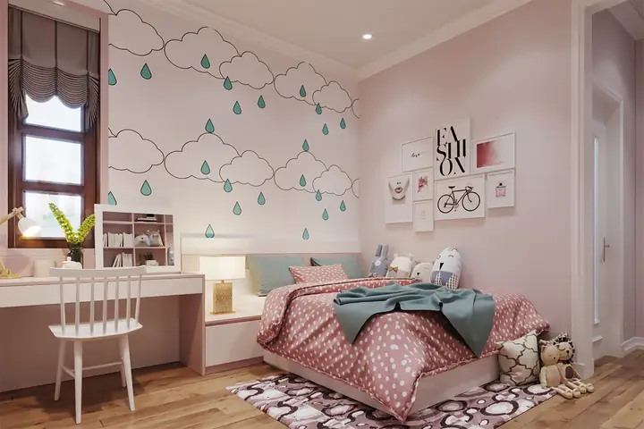 1. Tranh 3D dán tường phòng ngủ cho trẻ em