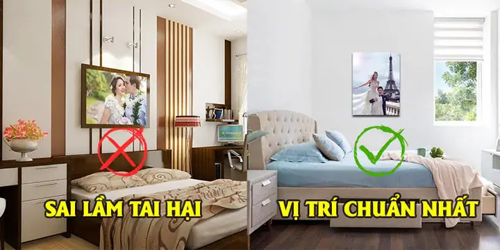 treo ảnh cưới phòng ngủ