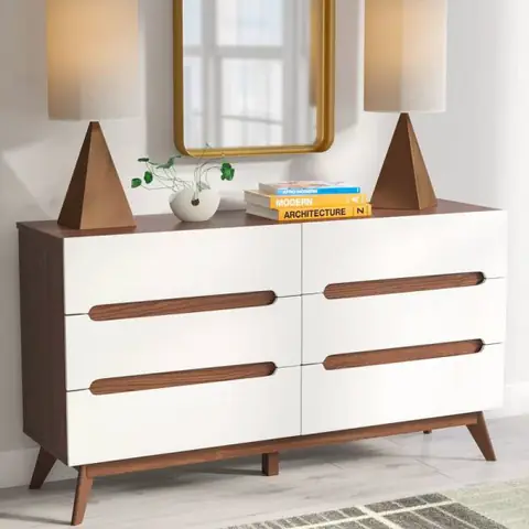 Tủ kệ sang trọng hơn nhờ kết hơp hai màu sắc trắng và nâu gỗ. Tủ kệ sang trọng hơn nhờ kết hơp hai màu sắc trắng và nâu gỗ.
