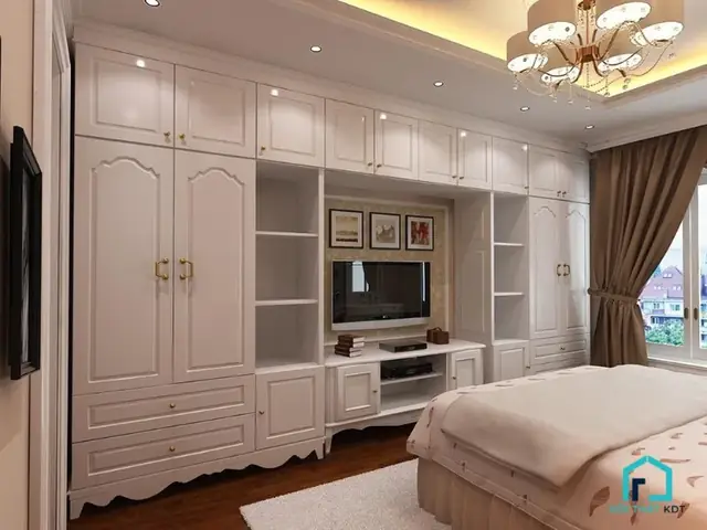 tủ quần áo phòng ngủ kệ tivi