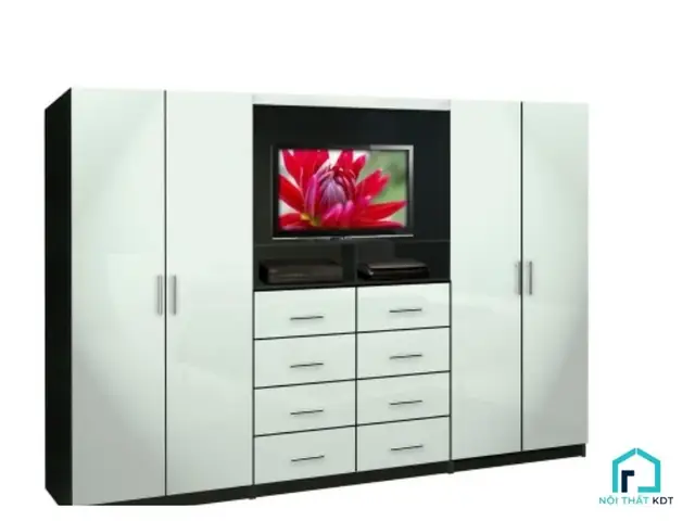 tủ quần áo phòng ngủ kệ tivi