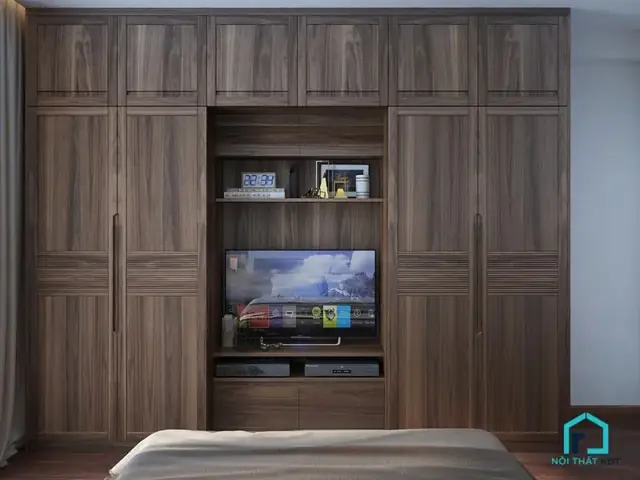 tủ quần áo phòng ngủ kệ tivi
