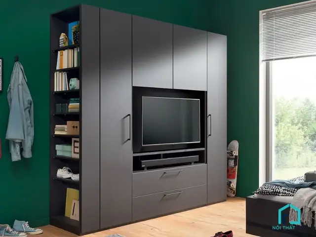tủ quần áo phòng ngủ kệ tivi