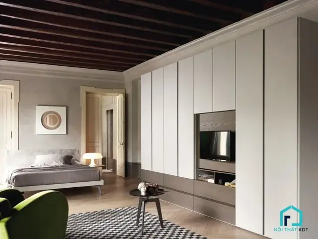tủ quần áo phòng ngủ kệ tivi