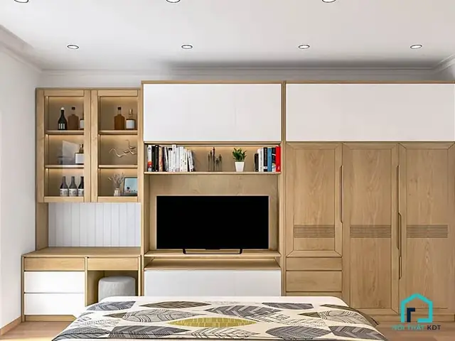 tủ quần áo phòng ngủ kệ tivi