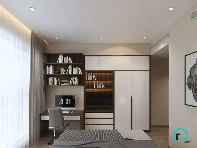 tủ quần áo phòng ngủ kệ tivi