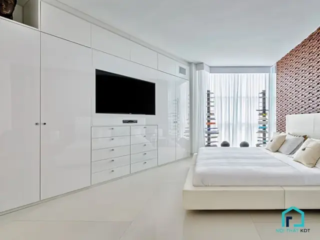 tủ quần áo phòng ngủ kệ tivi
