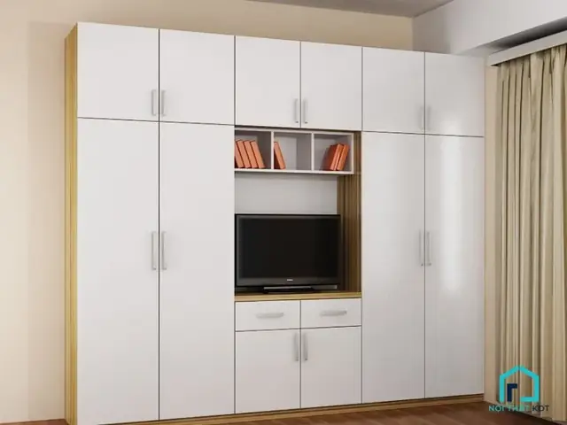 tủ quần áo phòng ngủ kệ tivi