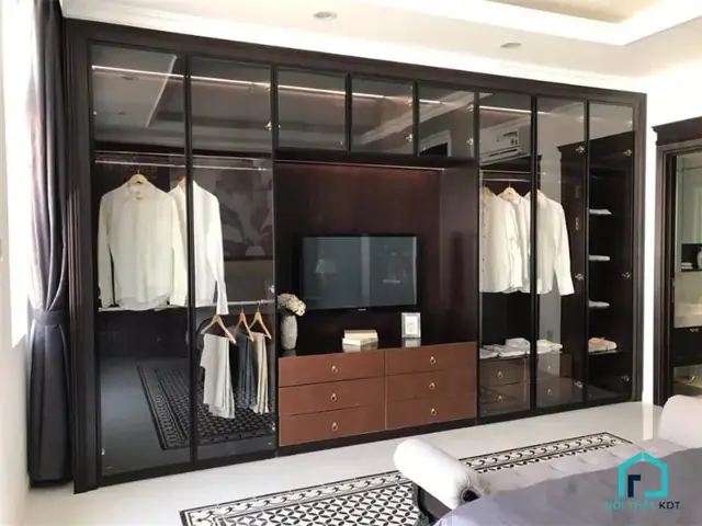 tủ quần áo phòng ngủ kệ tivi