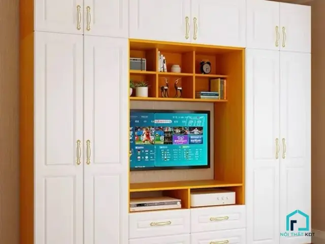 tủ quần áo phòng ngủ kệ tivi