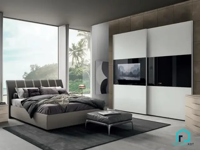 tủ quần áo phòng ngủ kệ tivi