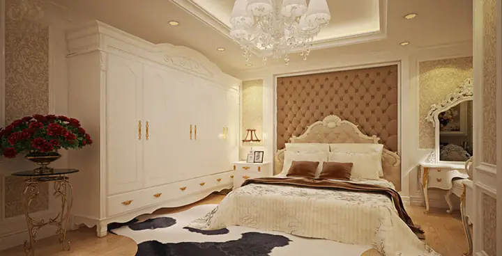 Tủ quần áo phòng ngủ tân cổ điển: Đặc điểm & Hướng dẫn chọn