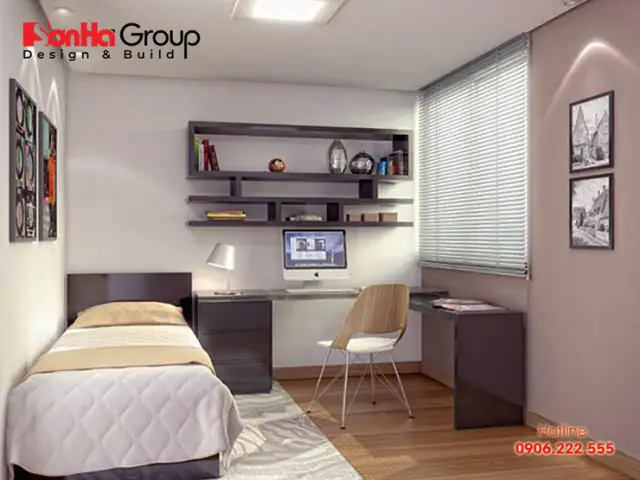 Thiết kế phòng ngủ nhỏ 9m2 tiện nghi cho nhà phố hiện đại