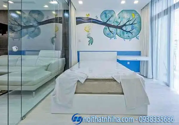 6.Một số mẫu vách ngăn kính cường lực phòng ngủ đẹp