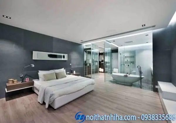 5. Biện pháp thi công vách kính cường lực phòng ngủ