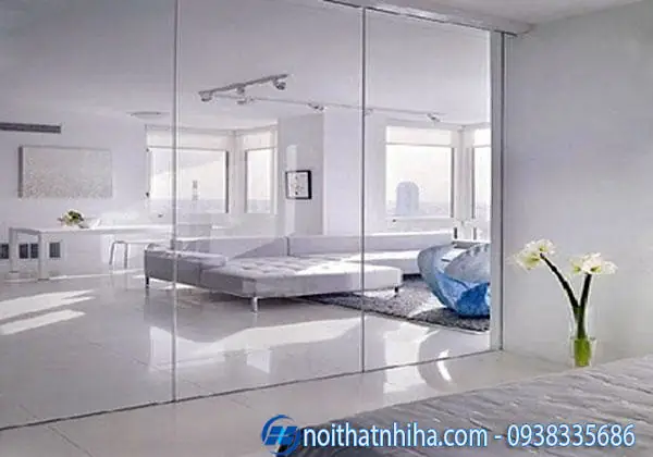 6.Một số mẫu vách ngăn kính cường lực phòng ngủ đẹp