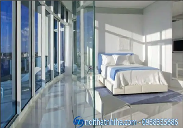 6.Một số mẫu vách ngăn kính cường lực phòng ngủ đẹp