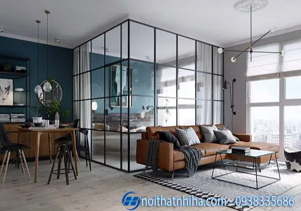 6.Một số mẫu vách ngăn kính cường lực phòng ngủ đẹp