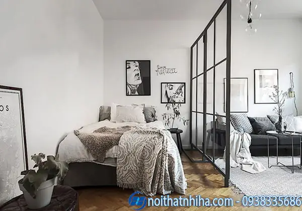 6.Một số mẫu vách ngăn kính cường lực phòng ngủ đẹp