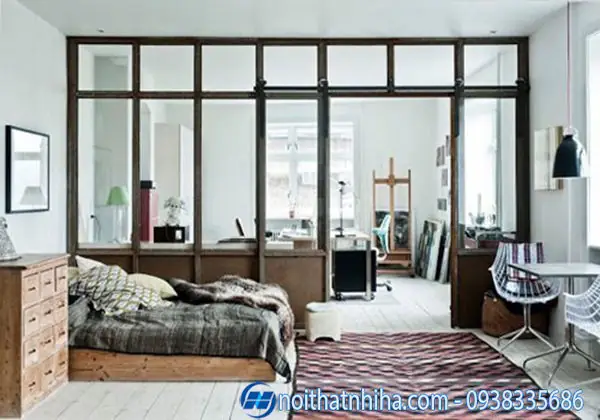 6.Một số mẫu vách ngăn kính cường lực phòng ngủ đẹp
